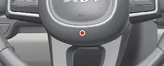 Location of the driver's frontal airbag in the Kia Carnival steering wheel