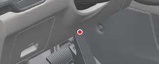 Location of the Kia Carnival driver's knee airbag module