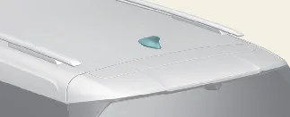Shark-fin antenna mounted on the roof of the Kia Carnival