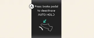Instrument cluster message: Press brake pedal to deactivate AUTO HOLD