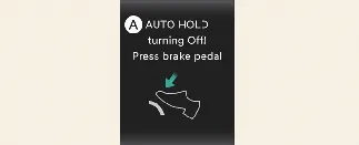 Instrument cluster message: AUTO HOLD turning Off! Press brake pedal