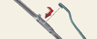 Securing the new wiper blade onto the Kia Carnival arm