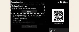 Navigation menu for manual smartphone key registration in Kia Carnival
