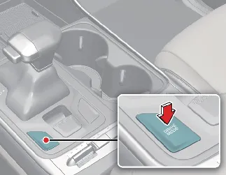 Drive mode selection button in the Kia Carnival
