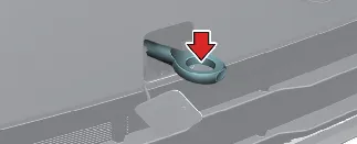 Location of the front emergency towing hook on the Kia Carnival