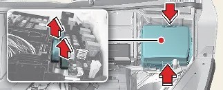 Diagram showing the location of the main multi-fuse for the Kia Carnival electrical system