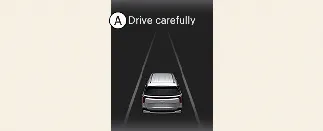 Dashboard message indicating Kia Carnival has been stopped by emergency braking