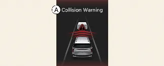 Direct Oncoming collision warning display on the Kia Carnival infotainment system