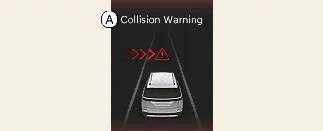 Junction Crossing collision warning alert on Kia Carnival display