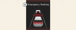 Emergency Braking system activation display on the Kia Carnival dashboard