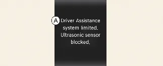 Kia Carnival instrument cluster display showing limited sensor performance