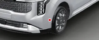Location of side-mounted front ultrasonic sensors on the Kia Carnival
