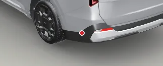 Location of side-mounted rear ultrasonic sensors on the Kia Carnival