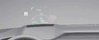 Head-Up Display (HUD) projection area on Kia Carnival windshield
