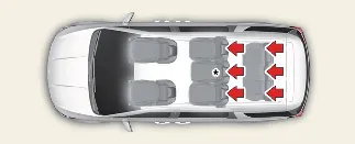 Standard headrest design for Kia Carnival rear passenger seats
