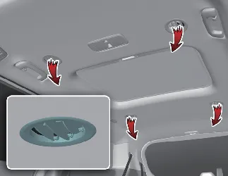Rear ceiling vent adjustment control in Kia Carnival