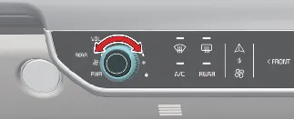 Front panel rear temperature control dial