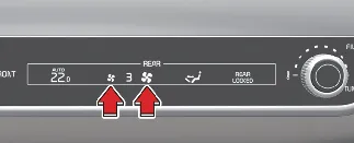 Front panel controls for rear fan speed in Kia Carnival