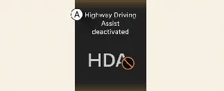 Kia Carnival alert screen for Highway Driving Assist system deactivation