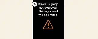 Kia Carnival warning display indicating limited driving speed due to driver inattention