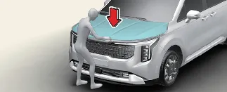 Final engine compartment check before closing Kia Carnival hood
