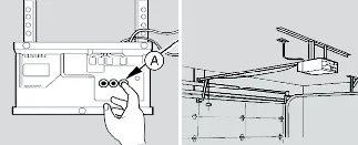 Locating the 'Learn' button on the garage door opener motor for Kia Carnival pairing