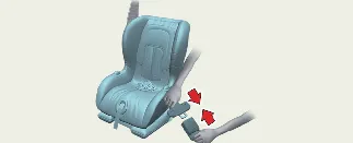 Proper seat belt latch engagement and buckle positioning in the Kia Carnival