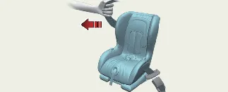 Fully extending the Kia Carnival seat belt to activate automatic locking mode