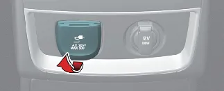 115V AC inverter outlet located in the 2nd row of the Kia Carnival