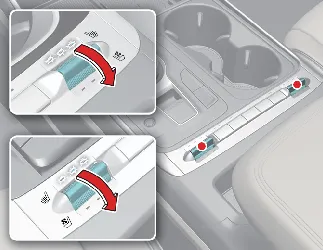 Front seat ventilation controls in Kia Carnival