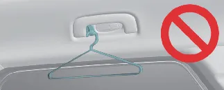 Visual reference for safe coat hook usage in Kia Carnival