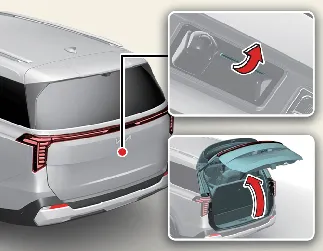 Manual operation of the Kia Carnival liftgate handle