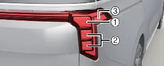 Kia Carnival rear combination lamp type A layout