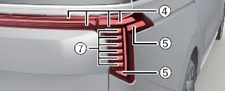 Kia Carnival rear combination lamp type B layout