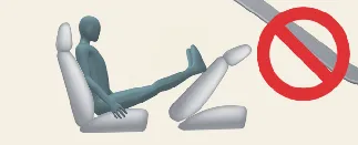 Do not place feet on Kia Carnival seatback