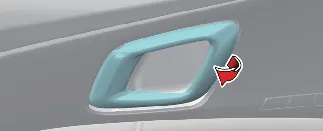 Interior door handle mechanism for Kia Carnival cabin access