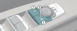 Central door lock switch on the driver's door of Kia Carnival