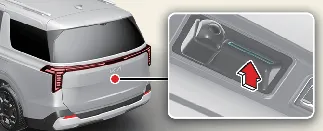 Exterior liftgate handle button on Kia Carnival