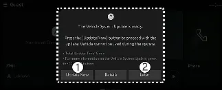 OTA software update approval menu on Kia Carnival screen