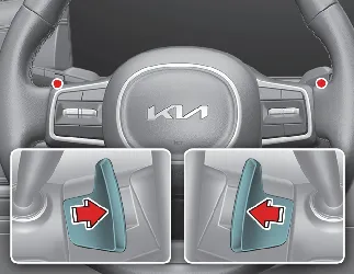 Paddle shifters located on the Kia Carnival steering wheel