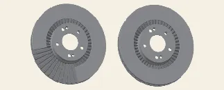 Diagram of outer vent-type brake disc cooling system