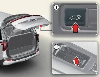 Interface buttons used for resetting the Kia Carnival power liftgate system