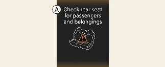 Warning message on the Kia Carnival instrument cluster: Check rear seat for passengers