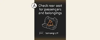 Dashboard warning display: Check rear seat for passengers and belongings in Kia Carnival