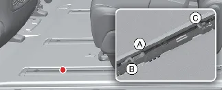 Detailed view of the Kia Carnival front installation guide alignment