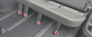 Verifying that the Kia Carnival 3rd row seat is securely locked into the floor anchors