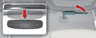 Accessing the Kia Carnival spare tire fixing bolt cover