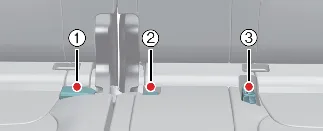 Identification of seat belt buckles for 3rd row passengers in the Kia Carnival