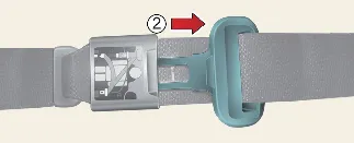 Removing the primary tongue plate from the Kia Carnival seat belt holder