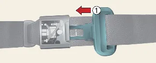 Stowing the Kia Carnival center seat belt tongue plate